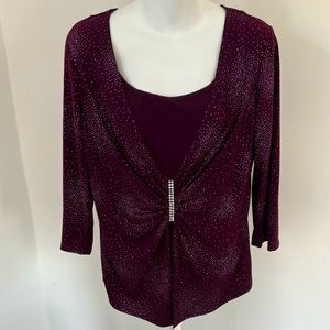 Vintage Another Thyme Deep Purple Sparkly Top